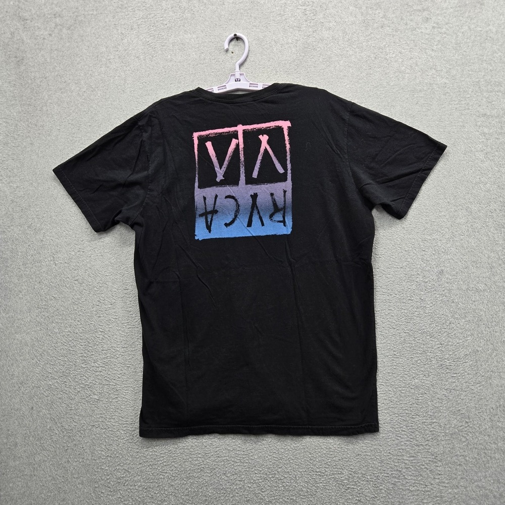 RVCA Men Shirt‎ XL Black Graphic Short Sleeve Logo
